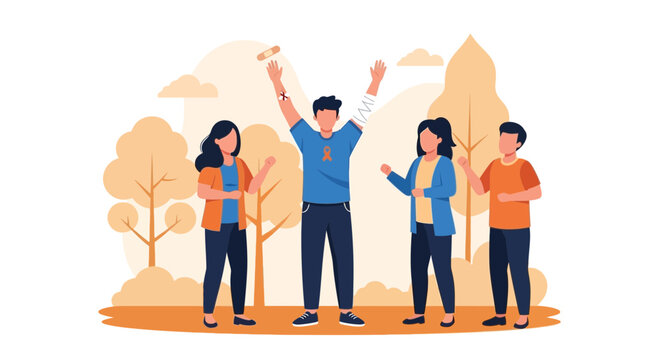 Celebrating Blood Donation After A Successful Volunteering Event With Supporters