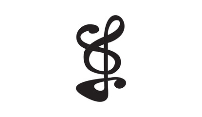 Fototapeta premium Black Musical Note Vector Illustration 