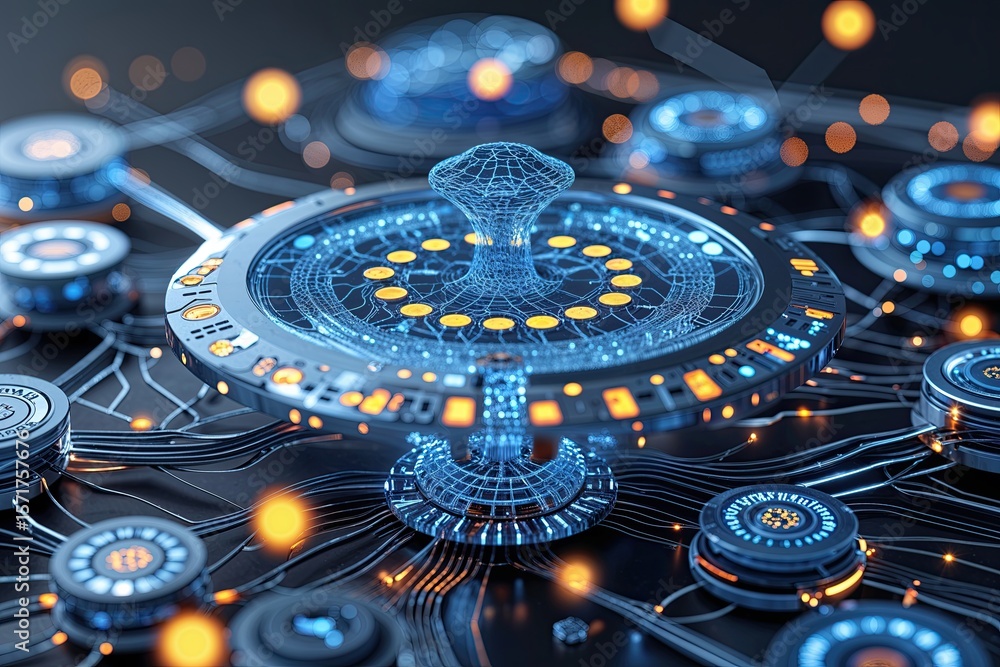 Poster intricate technology ripple dimensions and network simulation for virtual data analysis