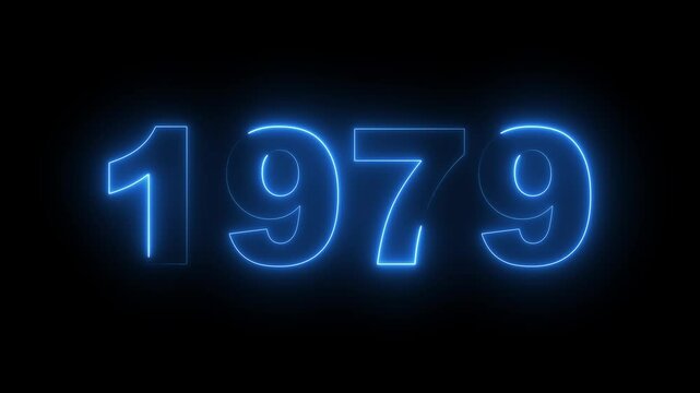 1979 neon line text. Abstract 1979 neon text animation, Glowing neon number text background. video animation . important year, important date 1979. Educational mathematics 1979 animation.
