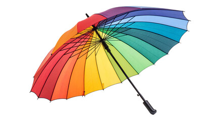 Rainbow umbrella colorful rain protection accessory fashion style weather gear open umbrella rain gear