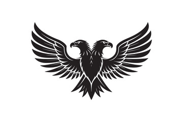 Obraz premium Eaglet win Head Vector Silhouette on white background.02