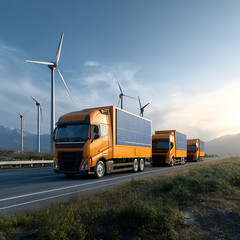 Solar powered trucking with wind turbines green echo environment