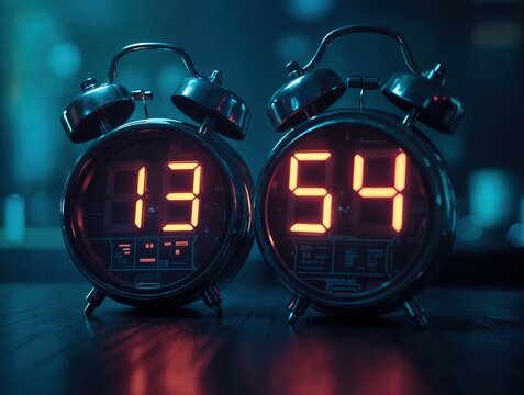 Digital countdown clock showing time left for deadline - Powered by Adobe