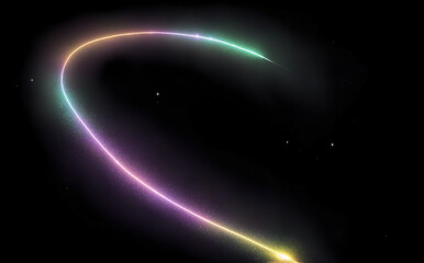 Obraz premium Bright blue and purple nebulae glow with energy amidst a black starry sky, creating an abstract galaxy background with light and motion.