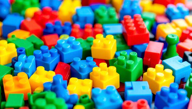 Colorful plastic interlocking blocks