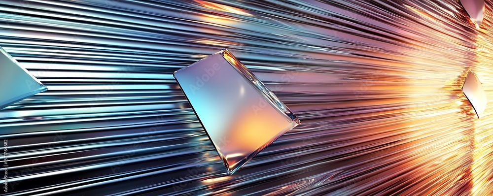 Aufkleber polycarbonate iridescent silver holographic chrome foil vaporwave background texture pattern. trendy