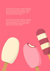 Ice cream poster template with colorful cartoon desserts, vector. 6