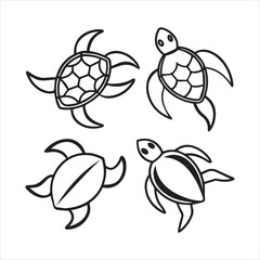 turtle sea icon vector art
