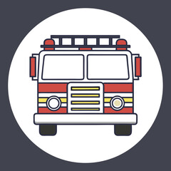 Fire truck icon in front view