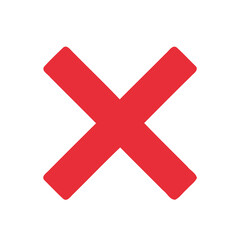 Red Cross Mark Icon Wrong or Error Symbol for UI, App, and Web Design