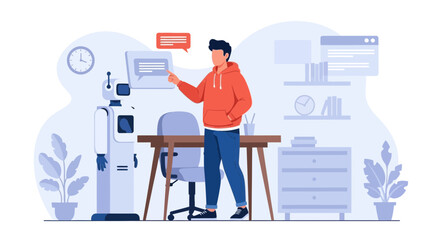 Human Collaborate With Robot For Solving a Problem or Planning Project