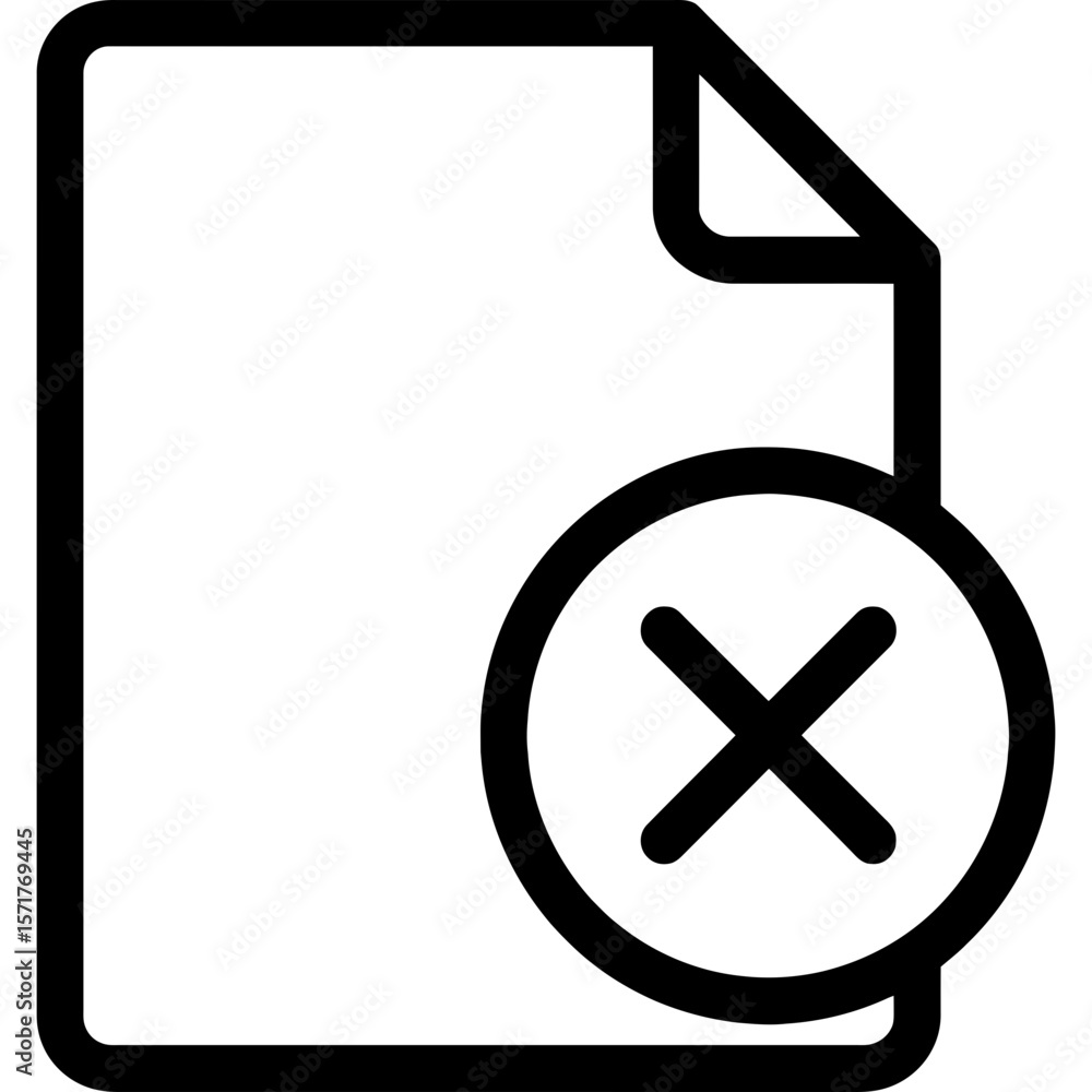 Poster close x button in circle outline icon vector