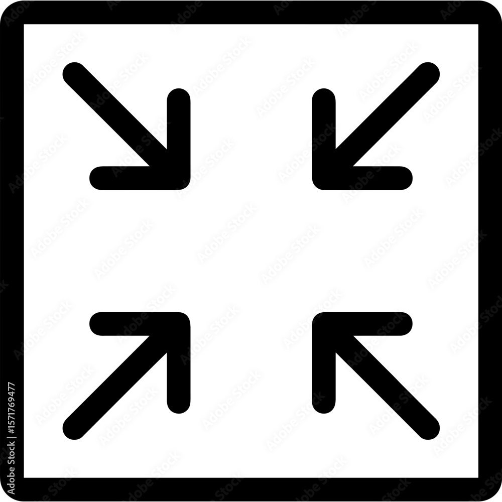 Poster collapse minimize icon outline vector