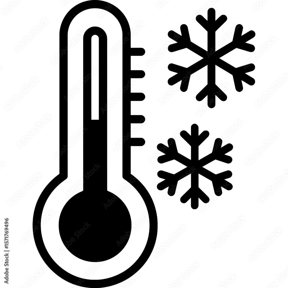 Poster cold temperature indicator outline icon vector