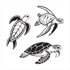 turtle sea icon vector art