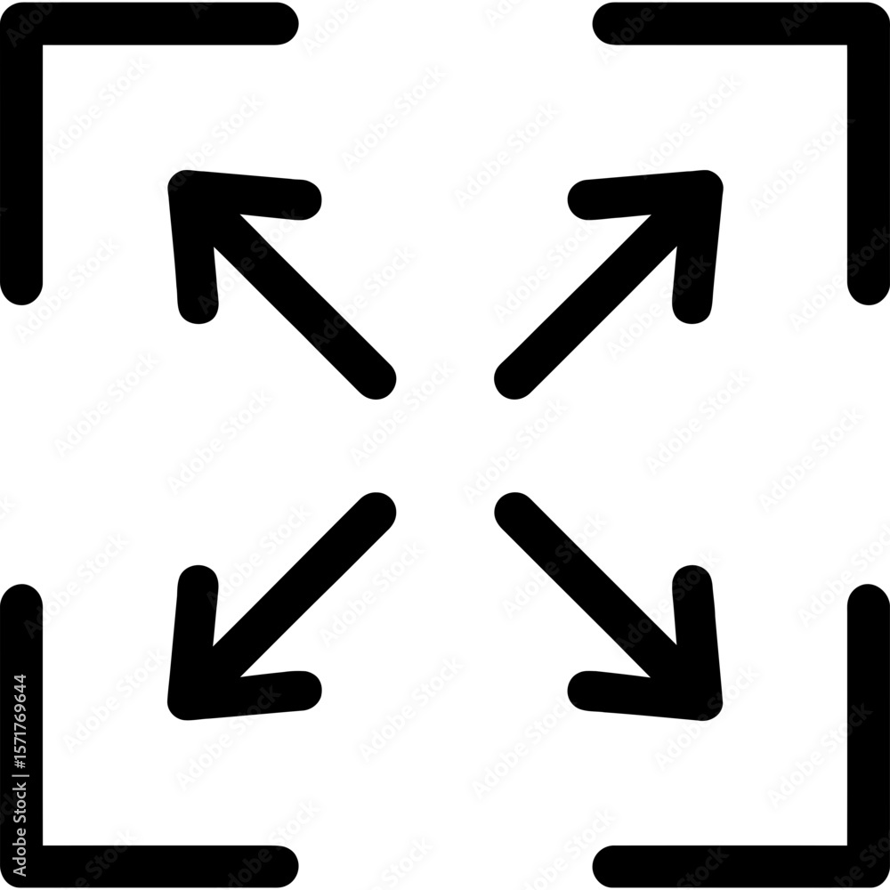 Fototapete Fullscreen mode outline icon vector