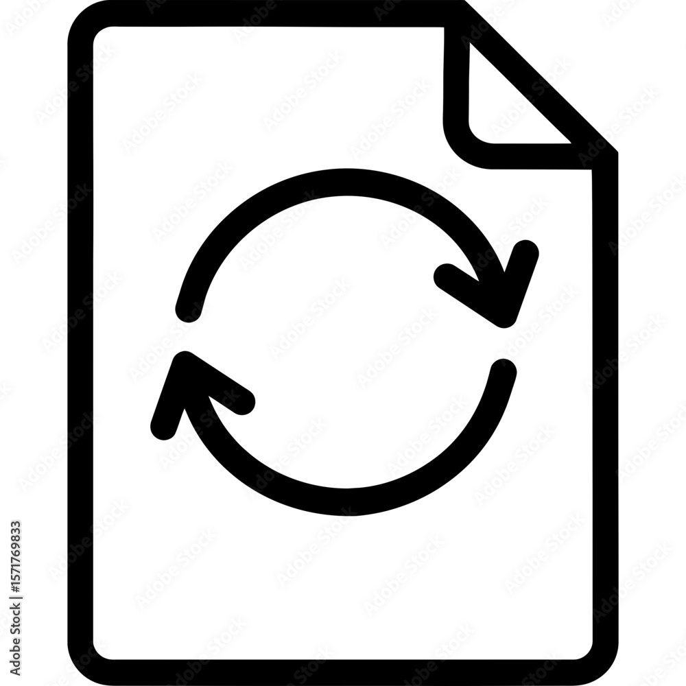 Poster refresh reload circular arrows outline icon vector