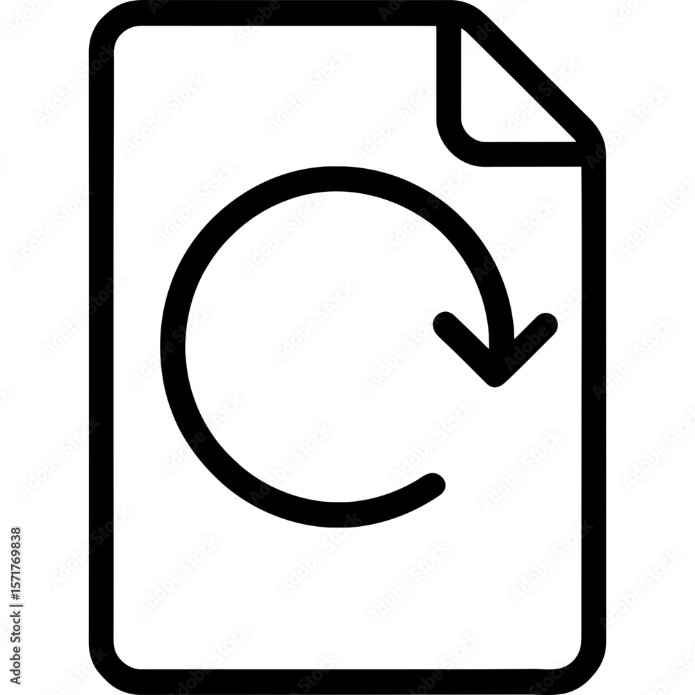 Poster rotate clockwise action icon outline vector