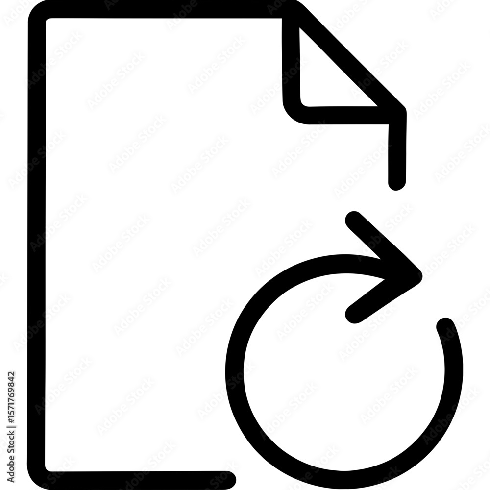 Poster rotate clockwise action icon outline vector