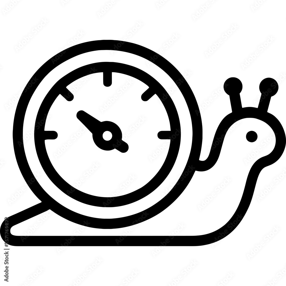 Poster slow speed indicator outline icon vector