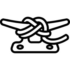Fototapeta na wymiar Ship cleats outline icon vector