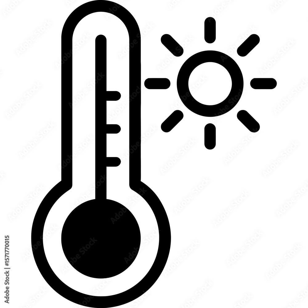Poster moderate temperature indicator outline icon vector
