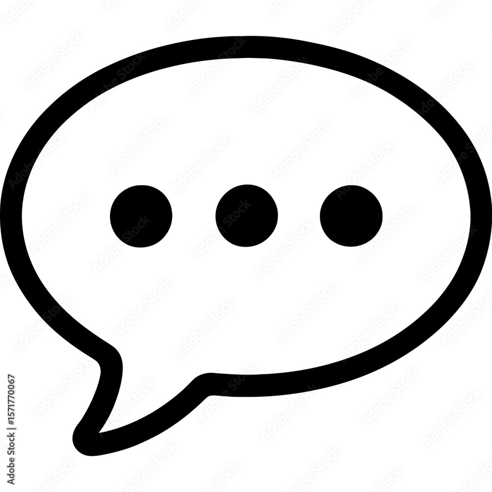 Poster typing indicator bubble outline icon vector