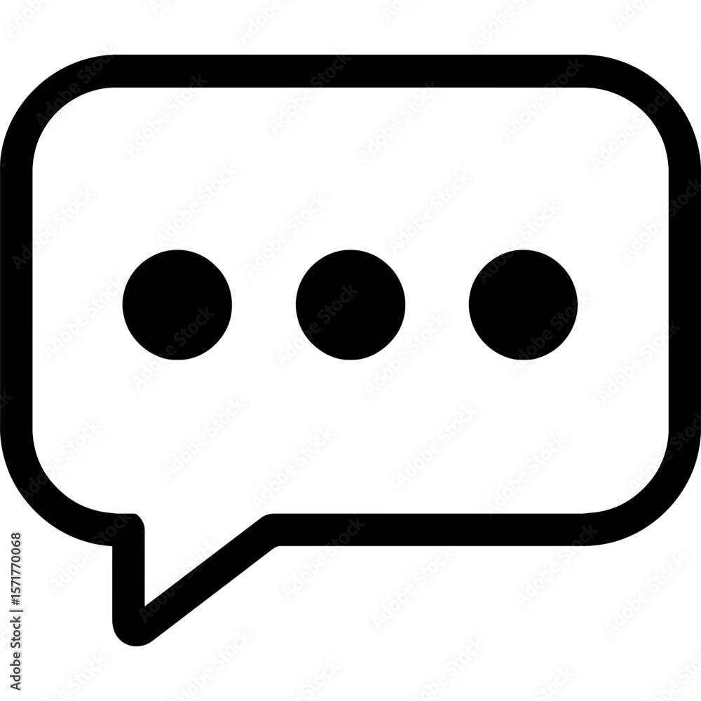 Poster typing indicator bubble outline icon vector
