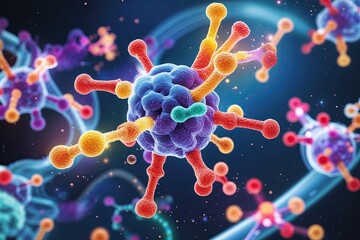 Cutting Edge Graphic Visuals of Biomolecular Designs with Interactive Backgrounds for Health and Technology Innovation