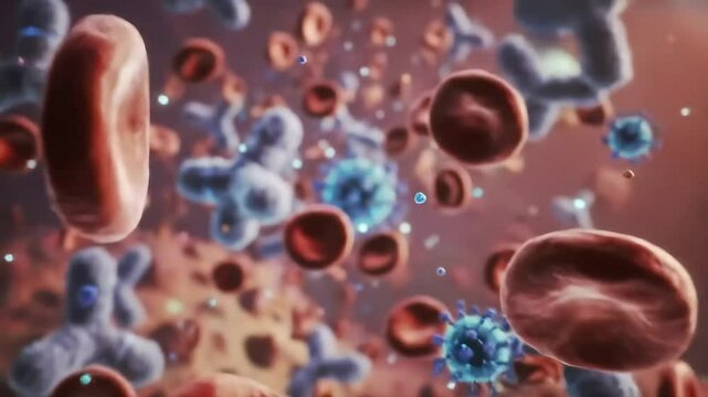 Microscopic Bloodstream: Bioluminescent IgG Antibodies in 3D Animation