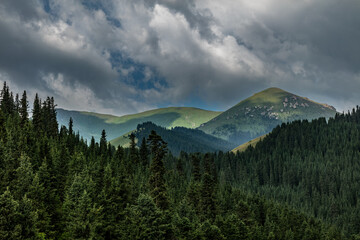 mountain landscape with clouds