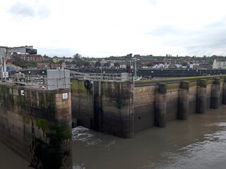 Watchet, UK, March 15, 2025. Watchet harbour marina with boats, coastal village, Somerset coast, England