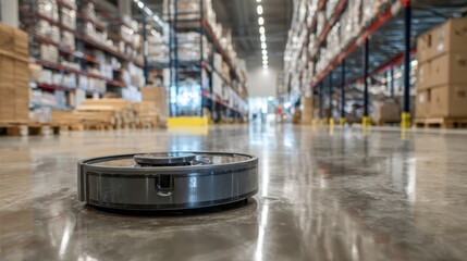 Robotic vacuum in warehouse (1)