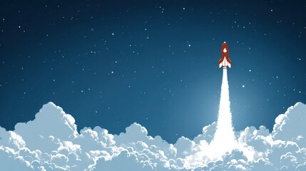 Rocket launch at night (2)