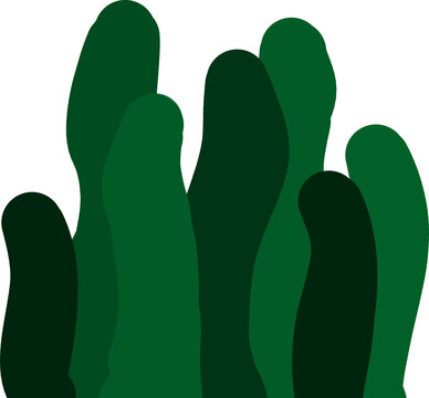 Seaweed Illustration &ndash; Dark Green Underwater Plant