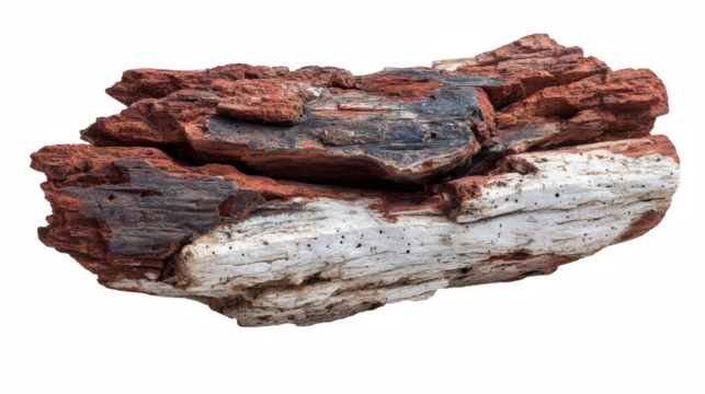 A close up view of a piece of petrified wood showing its unique color and texture