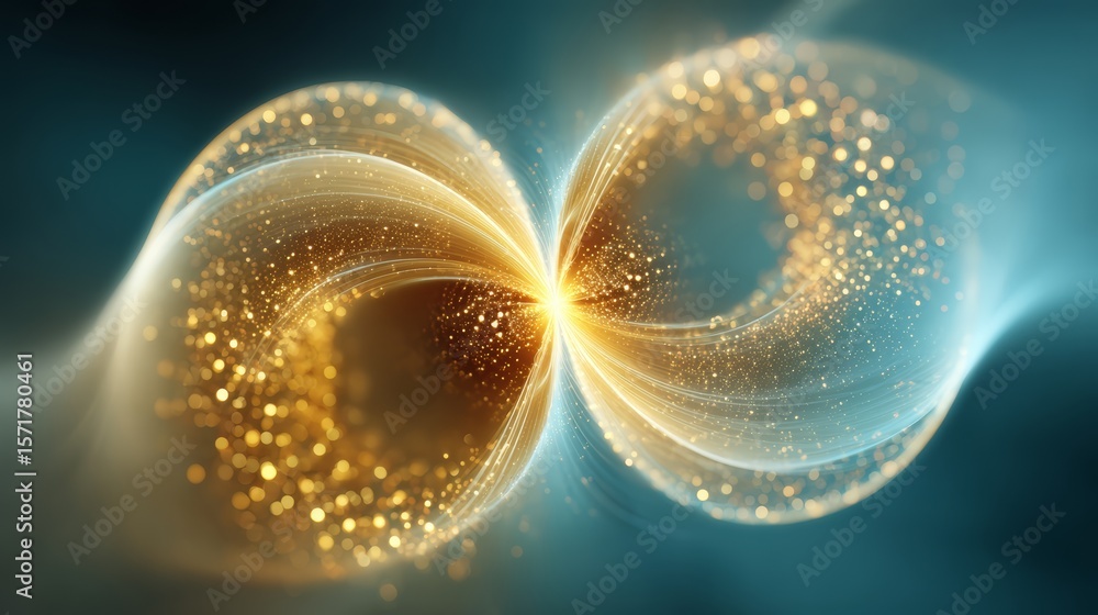 Poster the image is a colorful, abstract representation of two spirals that are connected by a line. the sp