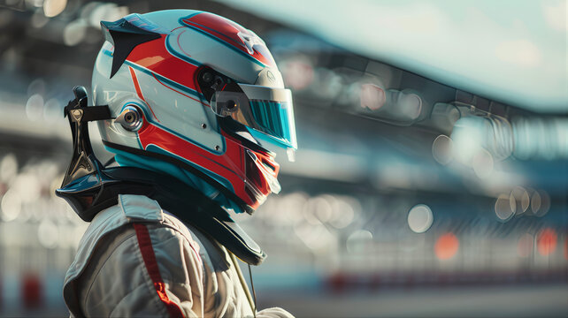 Racing driver formula 1 world champion competition wearing helmet grand prix. Motor racing, racecar racing suit. Racing circuit victorious celebration. Racer helmet motorsport vintage race track