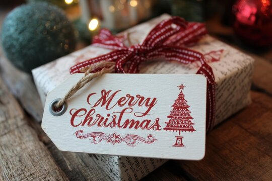 Charming Holiday Gift Tag for Merry Christmas Surprise Boxes - A Touch of Handmade Tradition for Your Celebrations