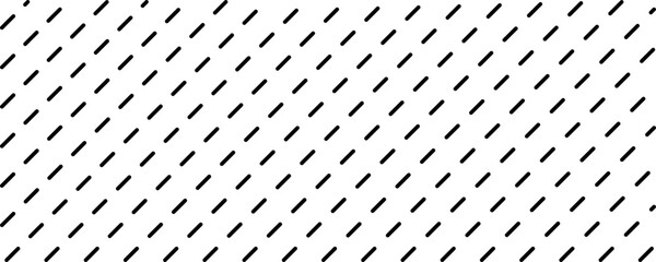 Diagonal dashed lines black on white background, stripes grid, mesh pattern with dashes, seamless repeatable