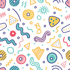 Playful abstract shapes pattern
