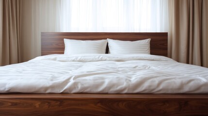 Modern bedroom with white linens