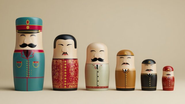 Nested Russian Dolls in Uniform