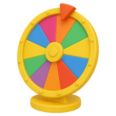 colorful fortune wheel, minimalist 3D illustration
