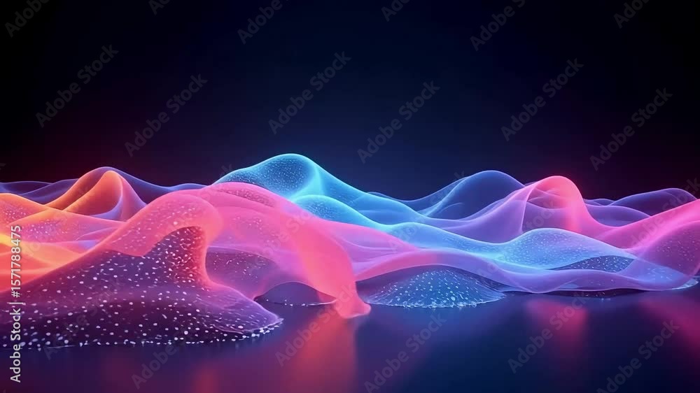 Poster elegant colorful glowing waves flowing smoothly creates an atmospheric backdrop for presentations an