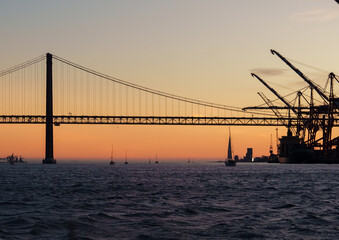 Sunset Over a Bridge