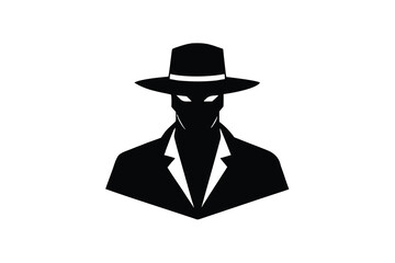 shadow man with hat vector icon