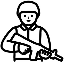 전쟁 세계 3차 대전 군인 총을 든 군인 일러스트