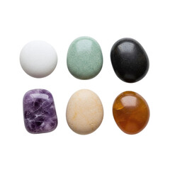 Set of colorful spa and healing stones